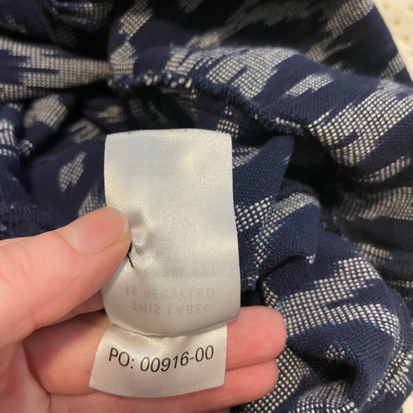 Outerknown Ikat Cropped Wide Leg Jumpsuit Organic Cotton Navy Print Size Medium - Picture 12 of 12